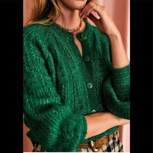 Sézane Alma Cardigan, color - Green, size Large